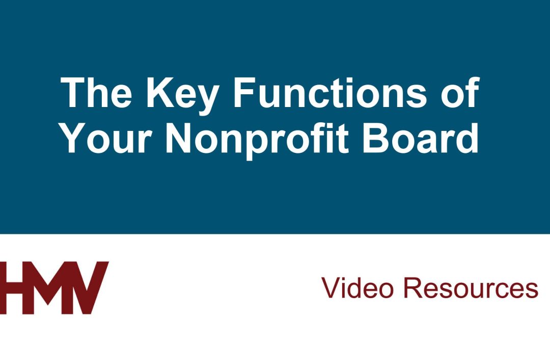 The Key Functions of Your Nonprofit Board